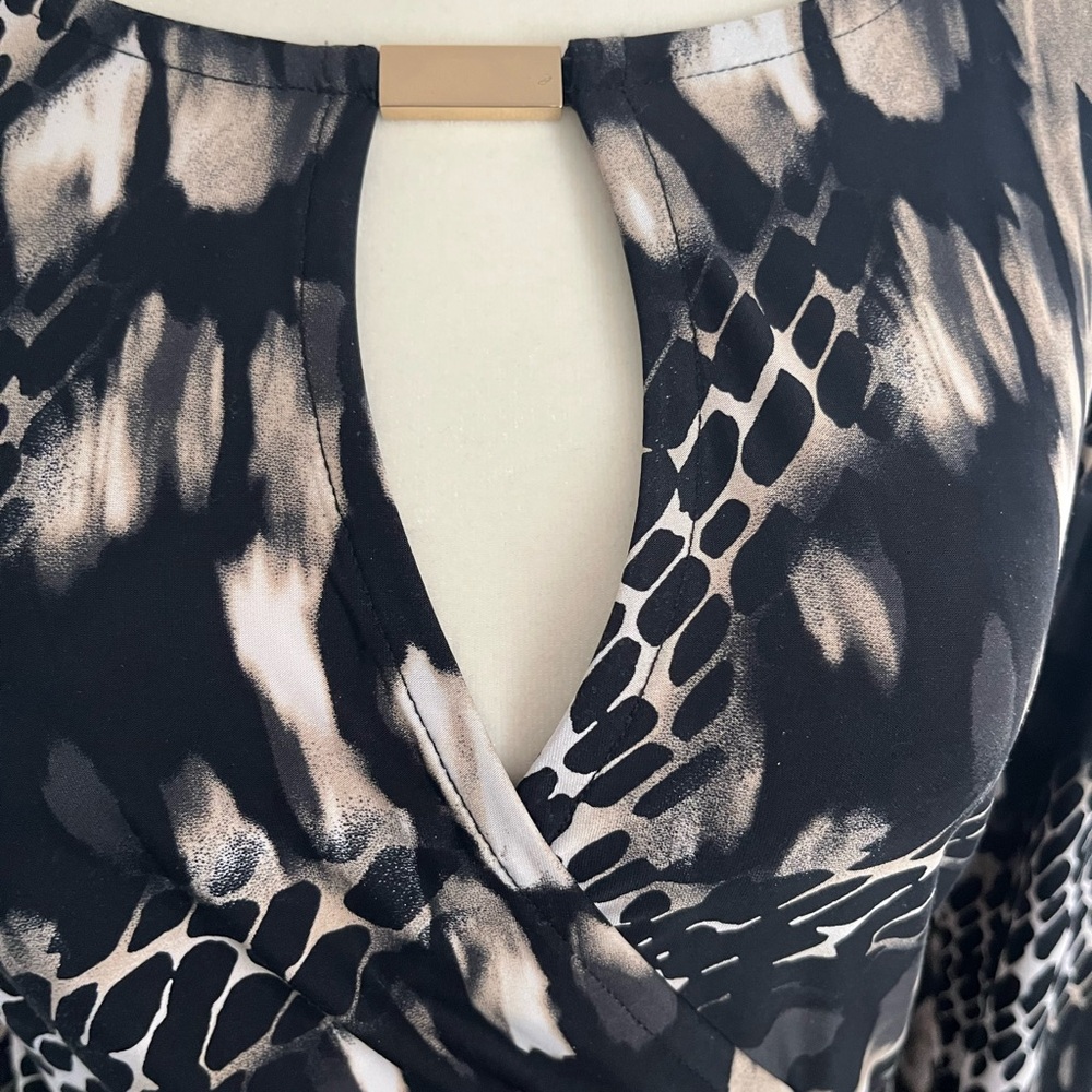 INC International Concepts Black and White Long Sleeve Dress - Picture 4 of 4